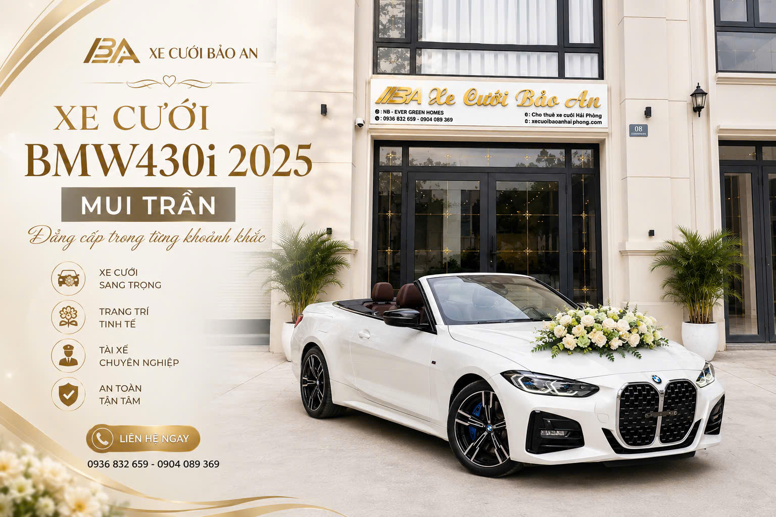Cho Thuê Xe Cưới BMW 430i Mui Trần Tại Hải Phòng