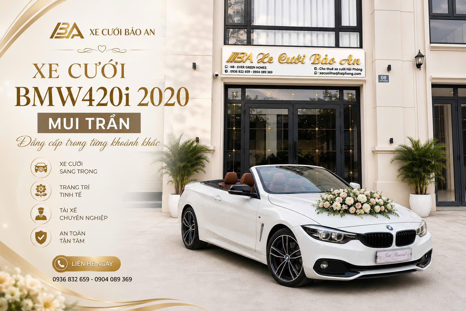 cho thuê xe cưới BMW 420i mui trần tại Hải Phòng